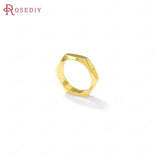 20PCS 18K Brass Hexagon Beads Circles Jewelry Making Findings