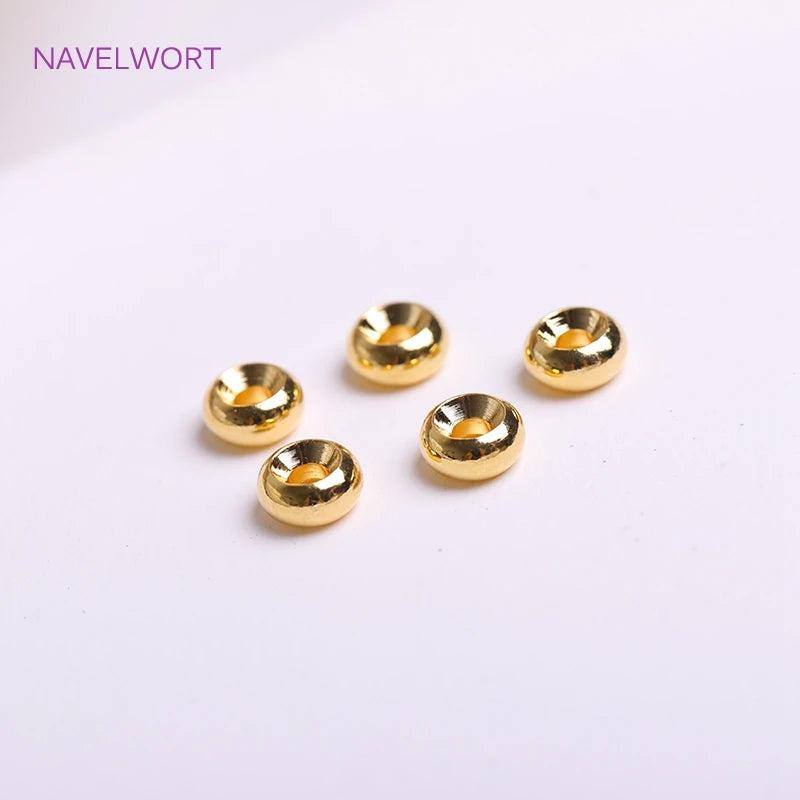 6mm Gold Plated Concave Spacer Beads Brass Roundel Stripe Beads