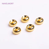 6mm Gold Plated Concave Spacer Beads Brass Roundel Stripe Beads