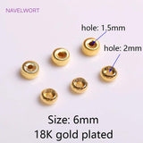 6mm Gold Plated Concave Spacer Beads Brass Roundel Stripe Beads
