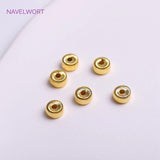 6mm Gold Plated Concave Spacer Beads Brass Roundel Stripe Beads
