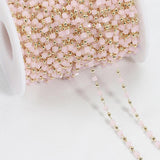 1M Pink Cube Crystal Beads Chains for Jewelry Making DIY
