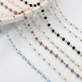 1M Pink Cube Crystal Beads Chains for Jewelry Making DIY