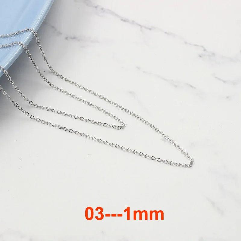 316L Stainless Steel Flat Link Cable Chain 1mm-3mm for DIY Jewelry Making