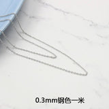 316L Stainless Steel Flat Link Cable Chain 1mm-3mm for DIY Jewelry Making