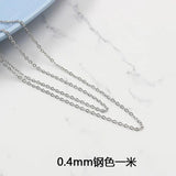 316L Stainless Steel Flat Link Cable Chain 1mm-3mm for DIY Jewelry Making