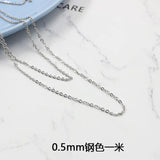 316L Stainless Steel Flat Link Cable Chain 1mm-3mm for DIY Jewelry Making