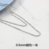 316L Stainless Steel Flat Link Cable Chain 1mm-3mm for DIY Jewelry Making