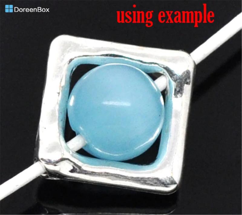 Set of 50 Silver Square Bead Frames 12x12mm Findings