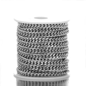 1 Meter Stainless Steel Cuban Chain for DIY Jewelry Making