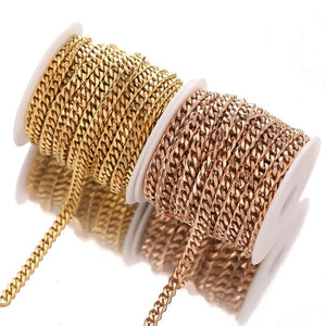 1 Meter Stainless Steel Cuban Chain for DIY Jewelry Making