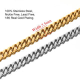 1 Meter Stainless Steel Cuban Chain for DIY Jewelry Making