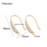 Inlaid CZ Zircon 14k Real Plated Hook Earring Findings