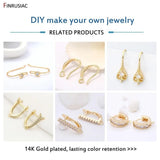 Inlaid CZ Zircon 14k Real Plated Hook Earring Findings