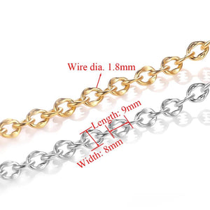 1 Meter Stainless Steel Link Flat Chains DIY Necklace Jewelry Findings