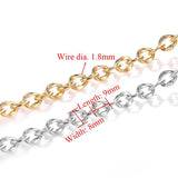 1 Meter Stainless Steel Link Flat Chains DIY Necklace Jewelry Findings