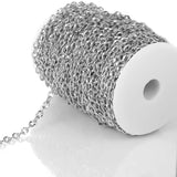 1 Meter Stainless Steel Link Flat Chains DIY Necklace Jewelry Findings