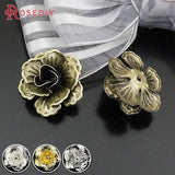 20PCS Antique Bronze 3D Flowers Beads Caps 21x10MM