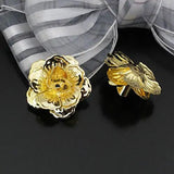 20PCS Antique Bronze 3D Flowers Beads Caps 21x10MM