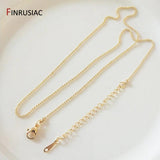 Adjustable 14K Plated Beads Chain for DIY Pendant Necklace