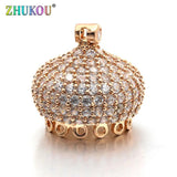 High Brass CZ Tassel Caps for DIY Jewelry, Mixed Color