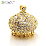 High Brass CZ Tassel Caps for DIY Jewelry, Mixed Color