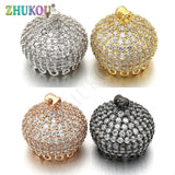 High Brass CZ Tassel Caps for DIY Jewelry, Mixed Color
