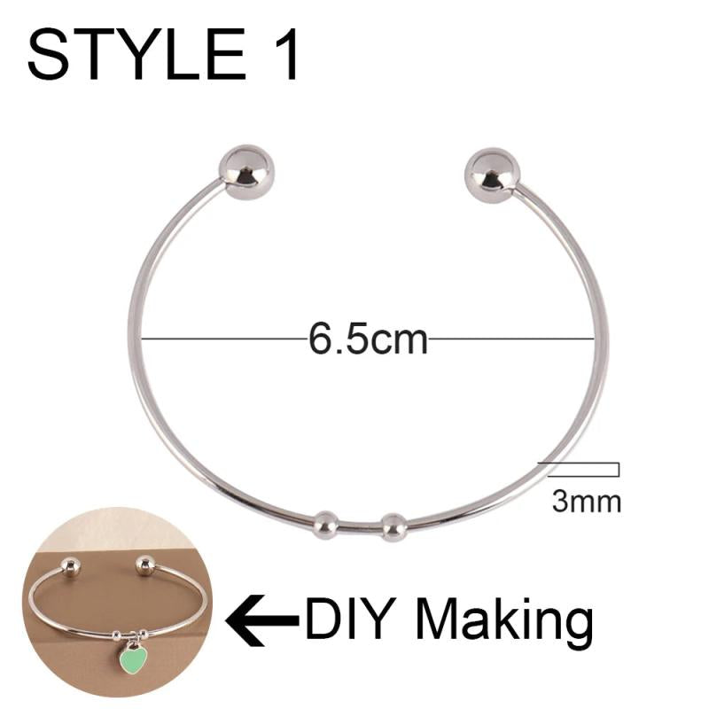 2pcs Stainless Steel Expandable Bangle Bracelet Adjustable