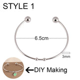 2pcs Stainless Steel Expandable Bangle Bracelet Adjustable