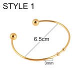 2pcs Stainless Steel Expandable Bangle Bracelet Adjustable