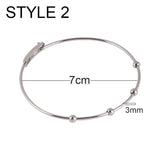 2pcs Stainless Steel Expandable Bangle Bracelet Adjustable