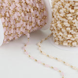 1m Bohemian Cube Beads Chains Pink Green for Choker Bracelets DIY