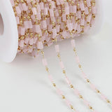 1m Bohemian Cube Beads Chains Pink Green for Choker Bracelets DIY