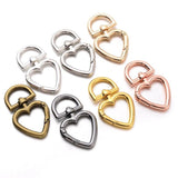 5Pcs Metal Irregular Peach Heart Love Keychain Dog Buckle Hair Ball Pendant