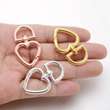 5Pcs Metal Irregular Peach Heart Love Keychain Dog Buckle Hair Ball Pendant