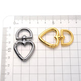 5Pcs Metal Irregular Peach Heart Love Keychain Dog Buckle Hair Ball Pendant