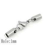 5pcs Stainless Steel Crimp Clasps Cord End Beads Caps Jewelry Making