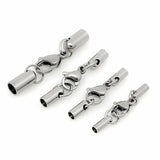 5pcs Stainless Steel Crimp Clasps Cord End Beads Caps Jewelry Making