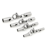 5pcs Stainless Steel Crimp Clasps Cord End Beads Caps Jewelry Making