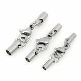 5pcs Stainless Steel Crimp Clasps Cord End Beads Caps Jewelry Making