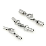 5pcs Stainless Steel Crimp Clasps Cord End Beads Caps Jewelry Making