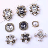 Vintage Rhinestone Brooch Garment Accessories Wedding Jewelry Button Bow Tie
