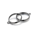 20pcs Silver Plated Adjustable Blank Rings with Hole for DIY Jewelry