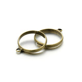 20pcs Silver Plated Adjustable Blank Rings with Hole for DIY Jewelry