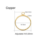 20pcs Silver Plated Adjustable Blank Rings with Hole for DIY Jewelry