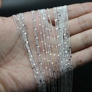 12Pcs Rhodium Lobster Clasp Chain 40-60cm for DIY Necklace Jewelry