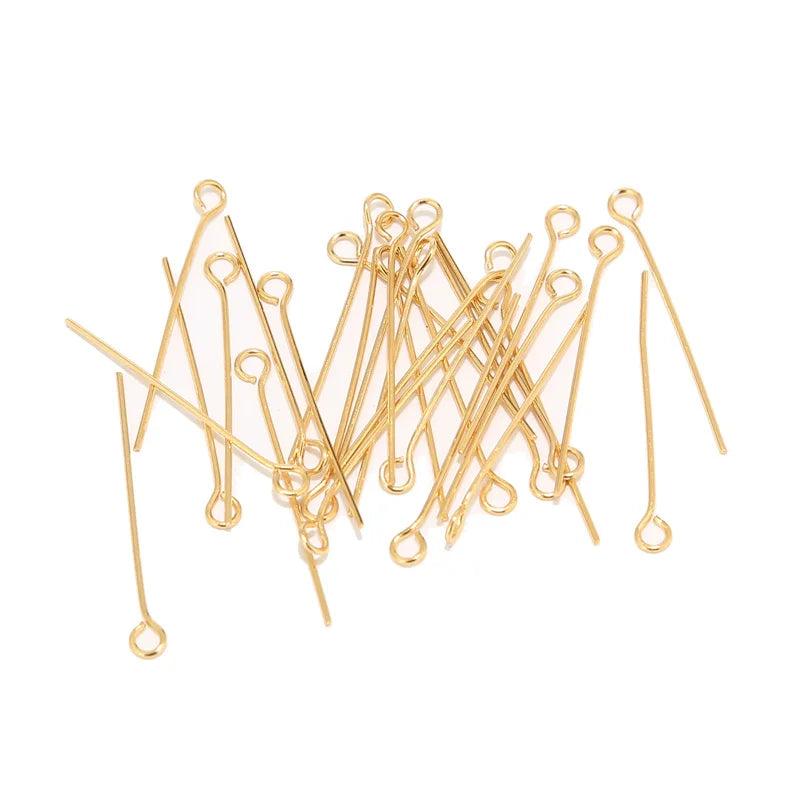 50pcs Stainless Steel Eye Pins for DIY Jewelry Making