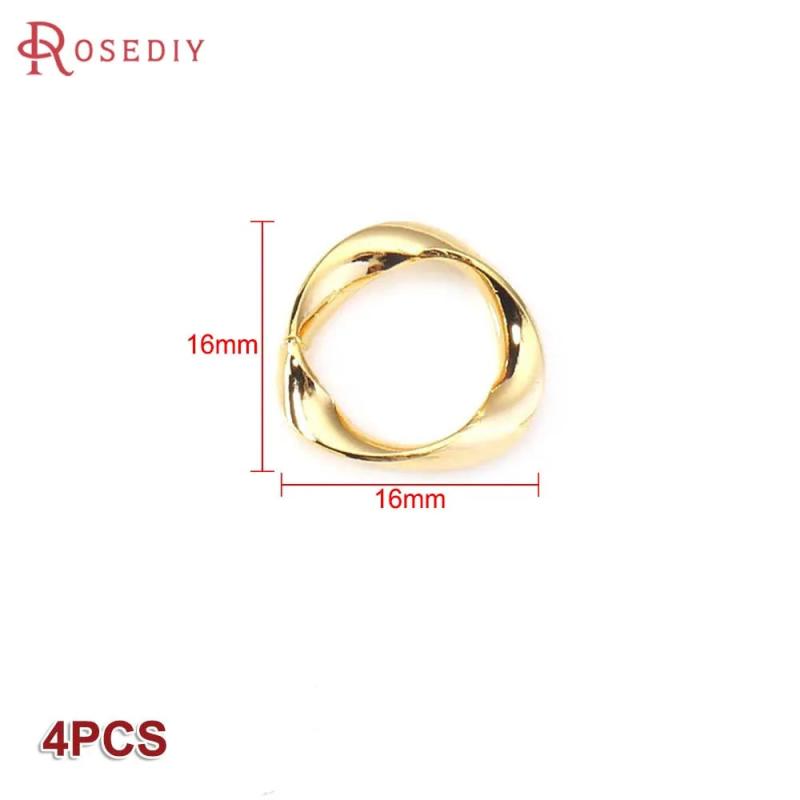 Brass Twist Circle Connect Charms Pendants 24K High Jewelry Making Diy Findings