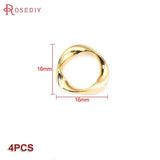 Brass Twist Circle Connect Charms Pendants 24K High Jewelry Making Diy Findings