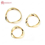 Brass Twist Circle Connect Charms Pendants 24K High Jewelry Making Diy Findings